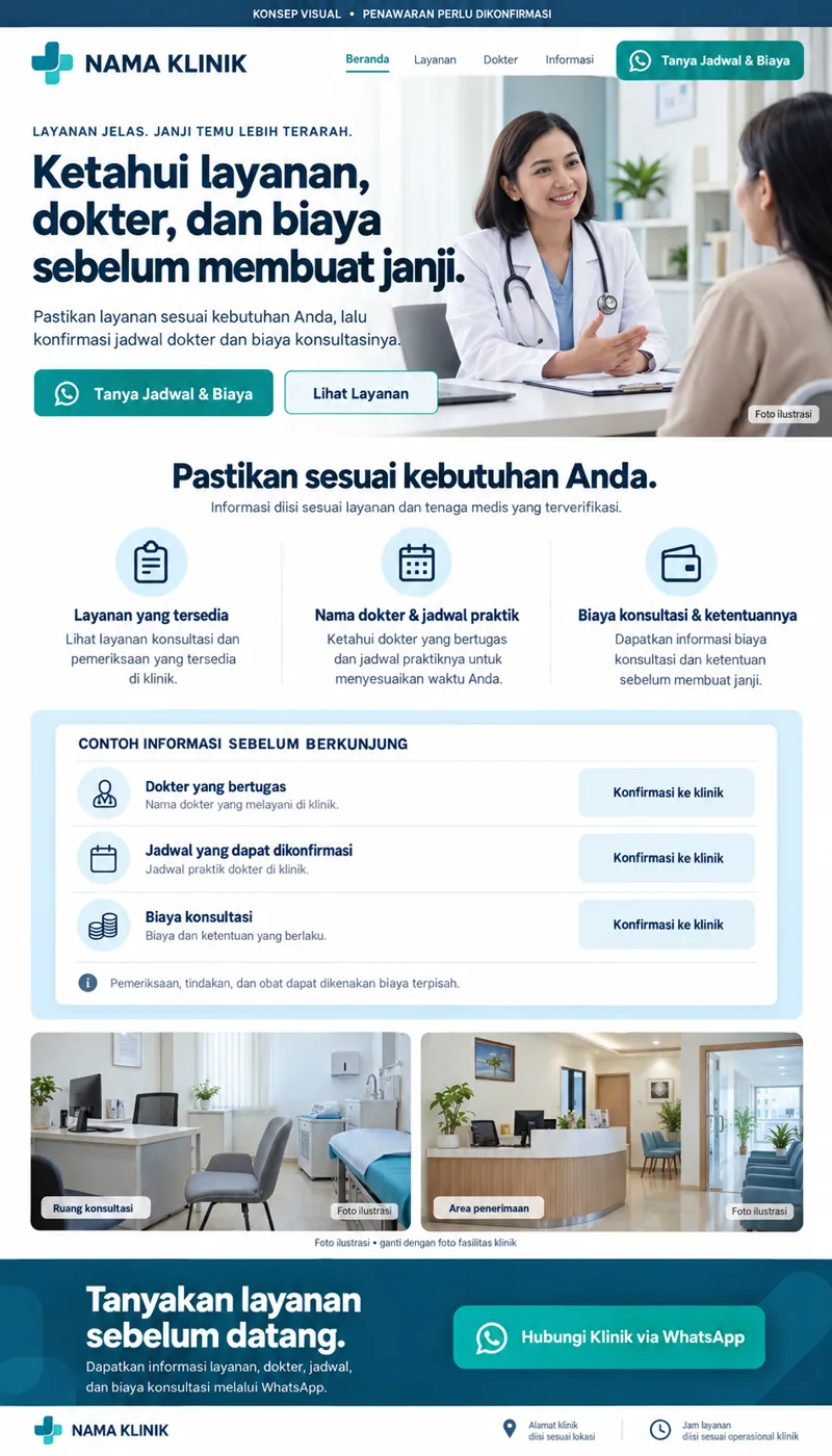 Referensi visual landing page Dokter / Klinik